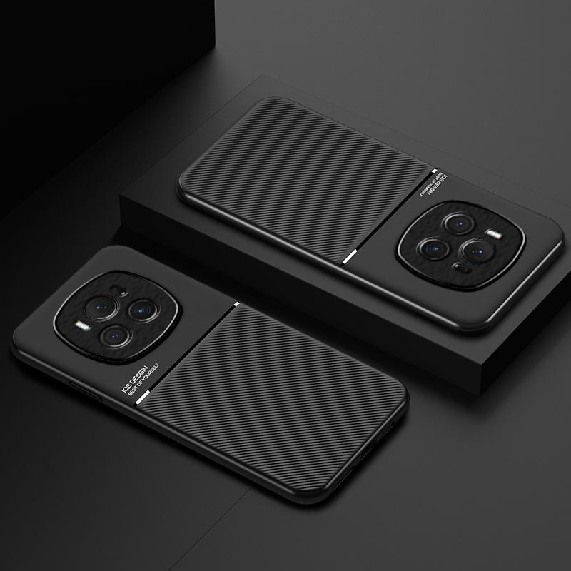 Magnetický držák do auta Kožený kryt pro Honor Magic6 Pro Pouzdro Silikonový rám Nárazuvzdorný Coque Magic6 Lite Cover Magic 6 6Pro 6Lite
