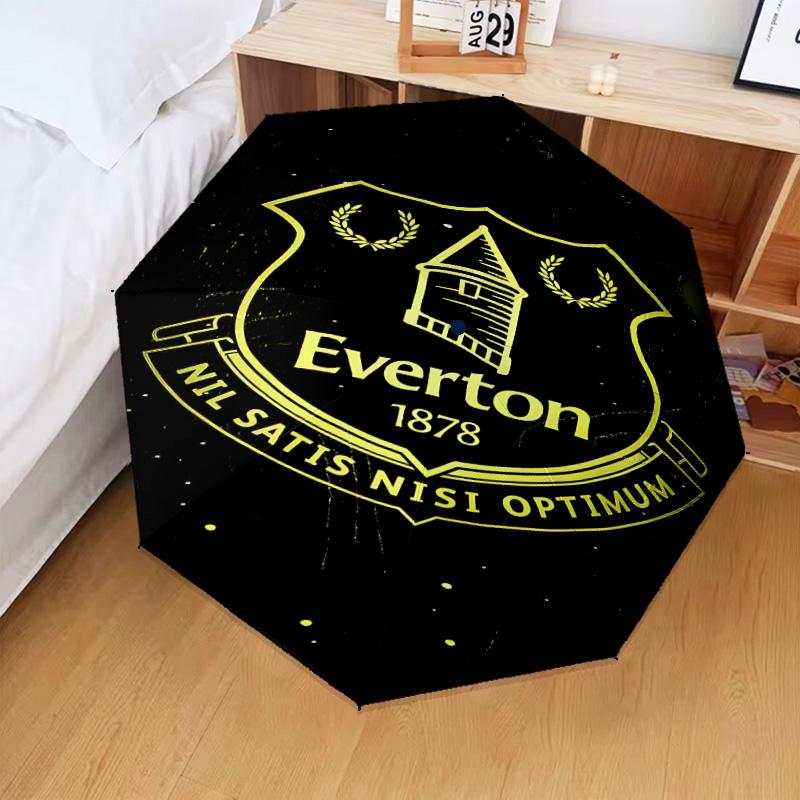 1PC Ever-ton Football Club Crest Printed Umbrella Folding umbrella, automatic umbrella 8-Frame for Travel, camping Fan gifts Christmas Gifts