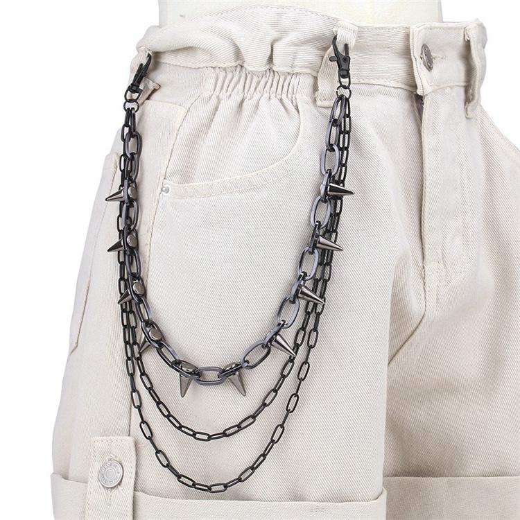Punk Rock Metal Pants Waist Chain Men Women Key Chain Big Ring Wallet Keychain Jeans Unisex Hip-hop Jewelry Gift