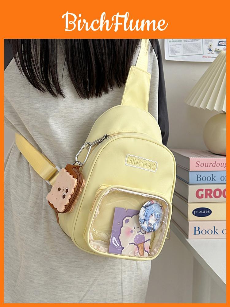 Cute Cartoon Small Clear Jelly Bag With Zipper Closure For Daily Use