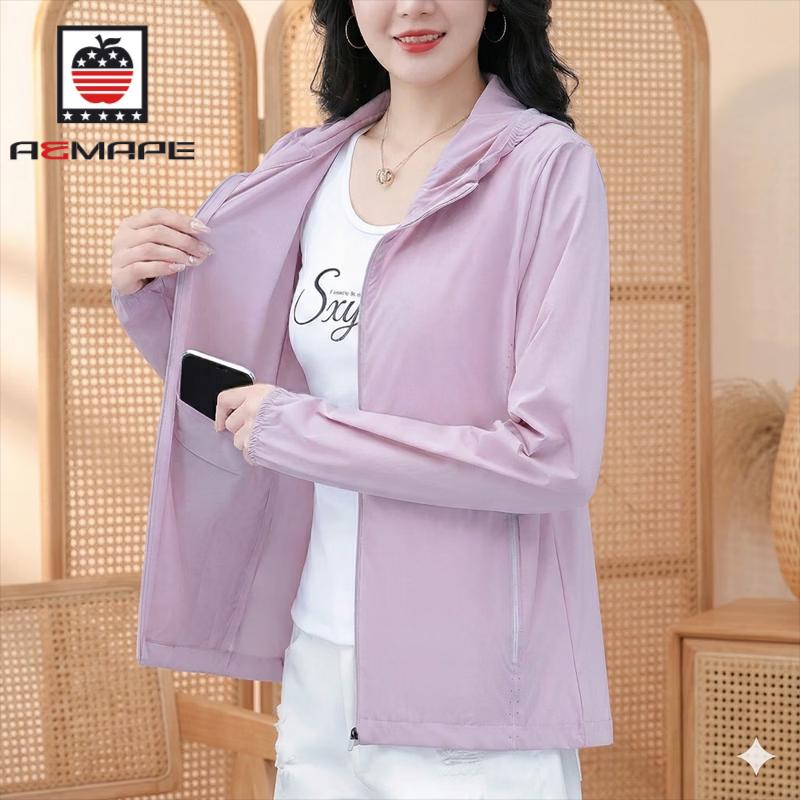 AEMAPE Women s Lightweight UPF50+ Hooded Sun Protection Jacket 3XL