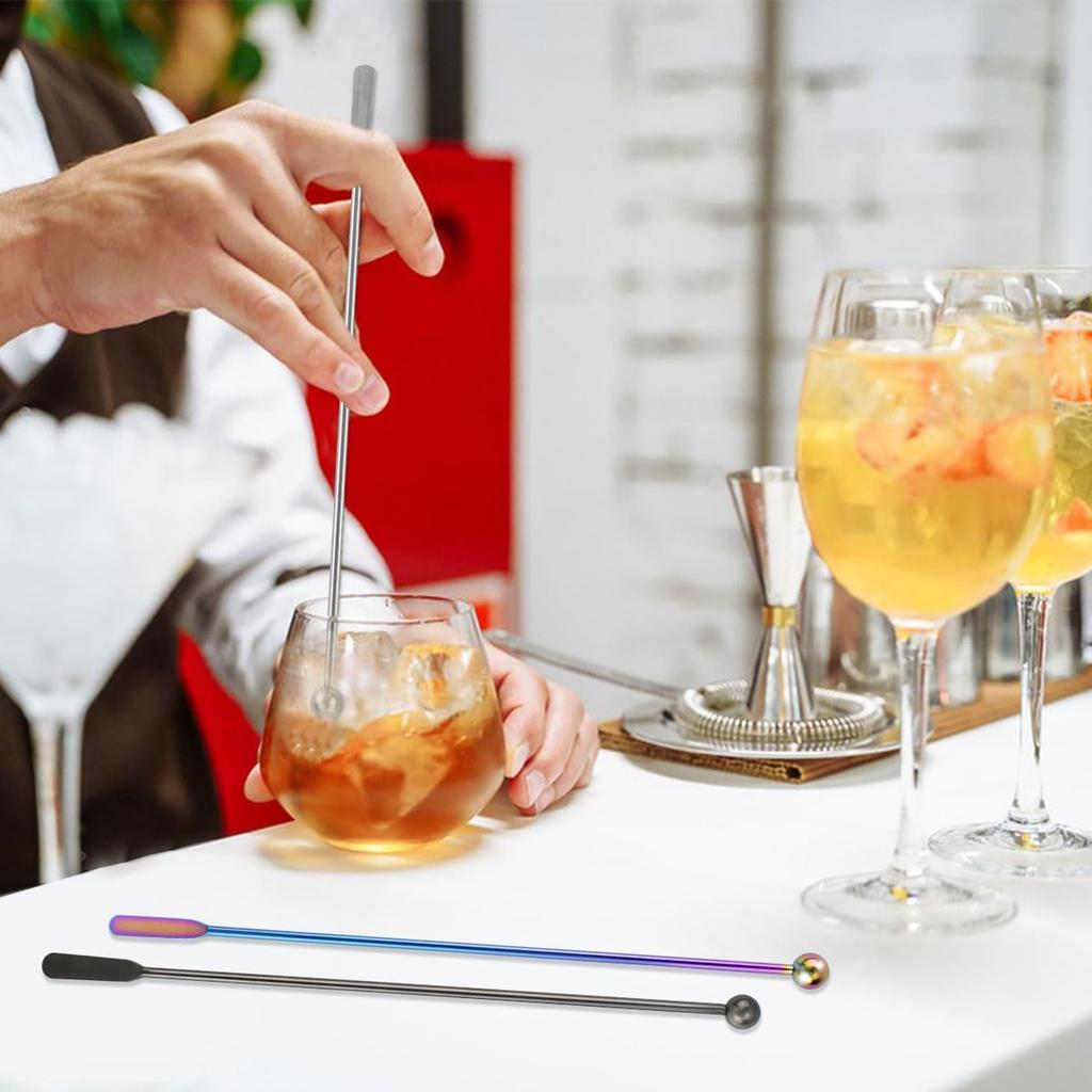 Coffee Stick Stainless Steel Swizzle Stick Reble Metal Stir Sticks Cocktail Coffee Drink Stirrer Spoon Beverage Cocktail Stirrers Stir with Small