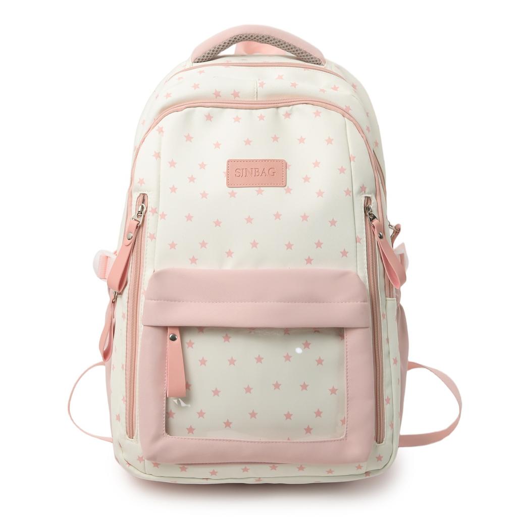 Schoolbag Japanese large-capacity college style backpack junior high school student college student schoolbag sweet star high-value backpack