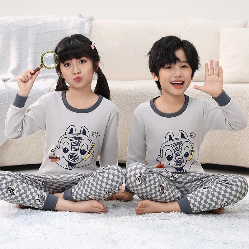 Children's Pure Cotton Underwear and Pajama Set for Girls and Boys – Autumn/Winter Collection