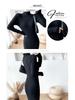 2024 Autumn/Winter Mid-Length Wool Coat with Semi-High Collar Knitted Dress - Women's Black Base Layer