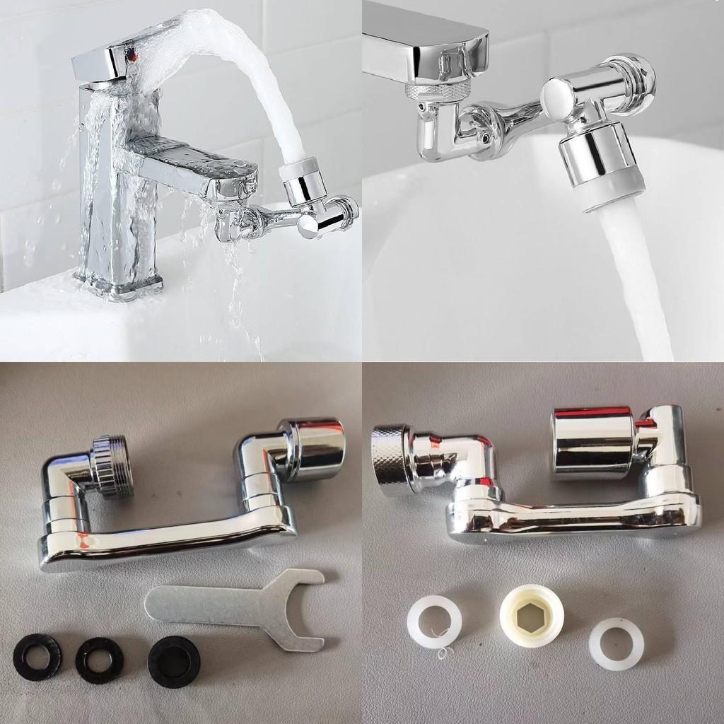 Copper Mechanical Arm Faucet Extender 1080 Rotating Face Basin Foamer Multi-function Splash-proof Water Nozzle