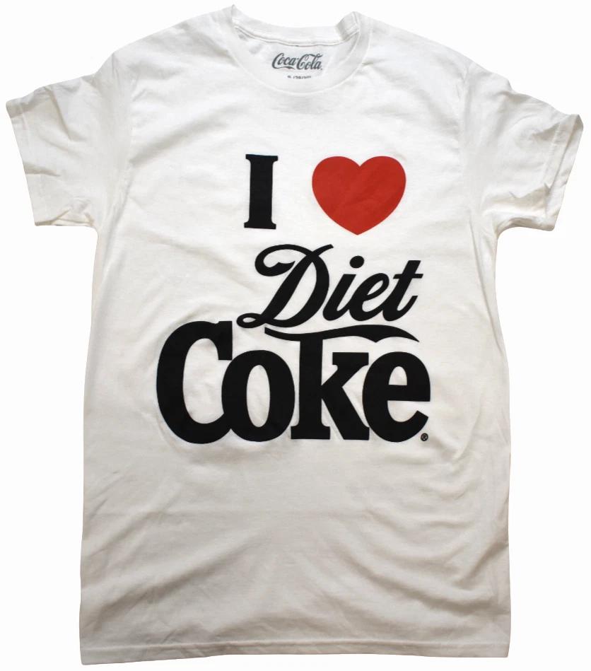 Coca-Cola Я люблю Диетическую Колу Мужская Белая Футболка Новая Маленькая 3XL