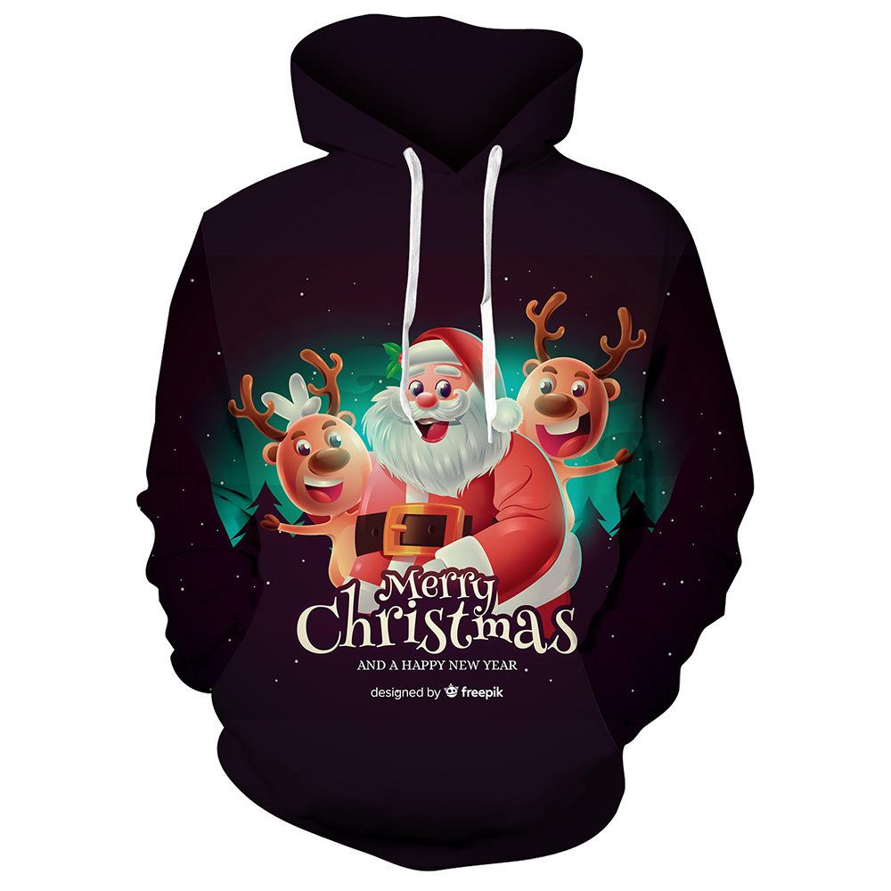 Herren Kapuzenpullover mit Digitaldruck: 2025 Herbst/Winter Schneemann-Thema