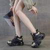 Super Fire High-top Dad Shoes Autumn and Winter New Thick-soled Small Velvet Sports and Leisure Shoes