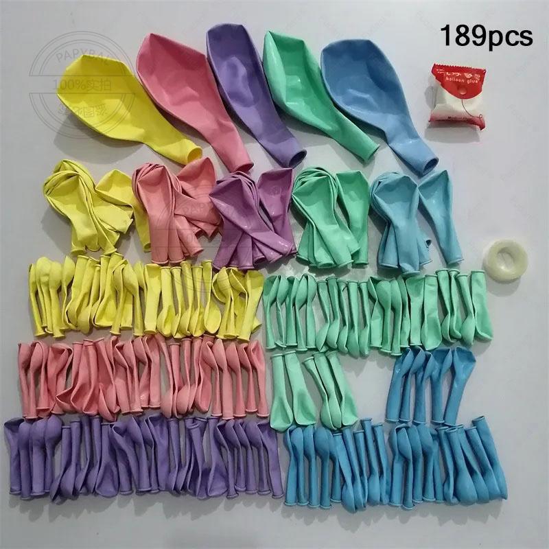 188pcs Pastel Macaron Balloon Garland Arch Kit Assorted Rainbow Colors Ballon For Birthday Wedding Baby Shower Party Supplies
