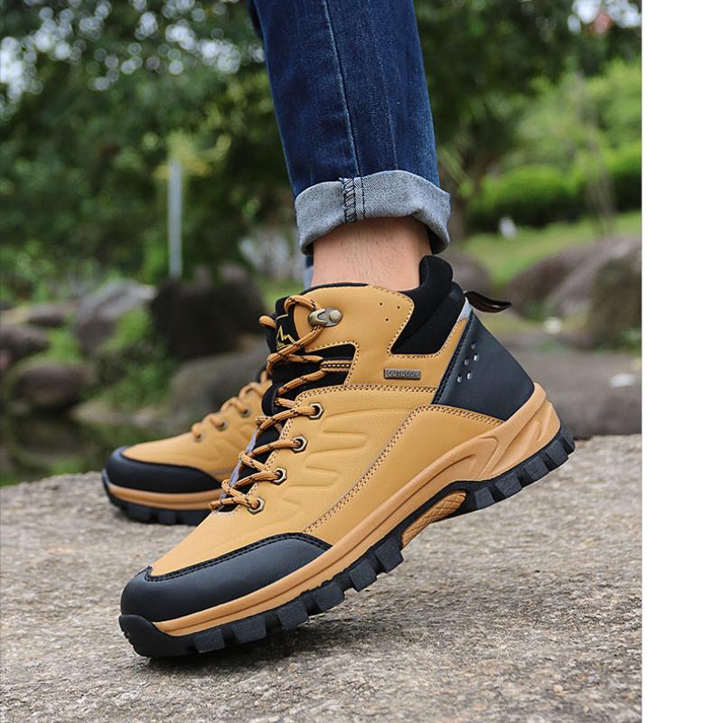 Men's Hiking Boots Waterproof Outdoor Sports Shoes Leather Sneakers Male Plus Size 39-46