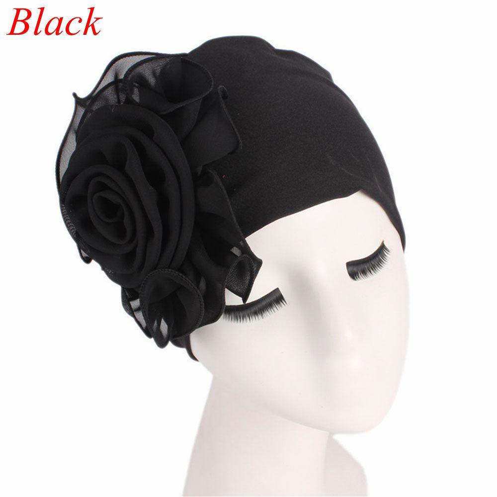 King Beanie Turban Bonnet Cap Flower Size Hat Elastic Chemo Cap Hair Loss Wrap Muslim Hijab