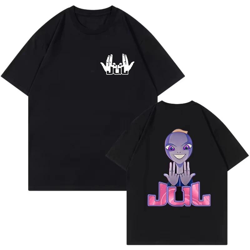 

French Rapper JUL Printed T-shirt Men and Women Summer Cotton Clothing Harajuku Hip-hop Fashion Short Sleeved Tops Streetwear... S разноцветный
