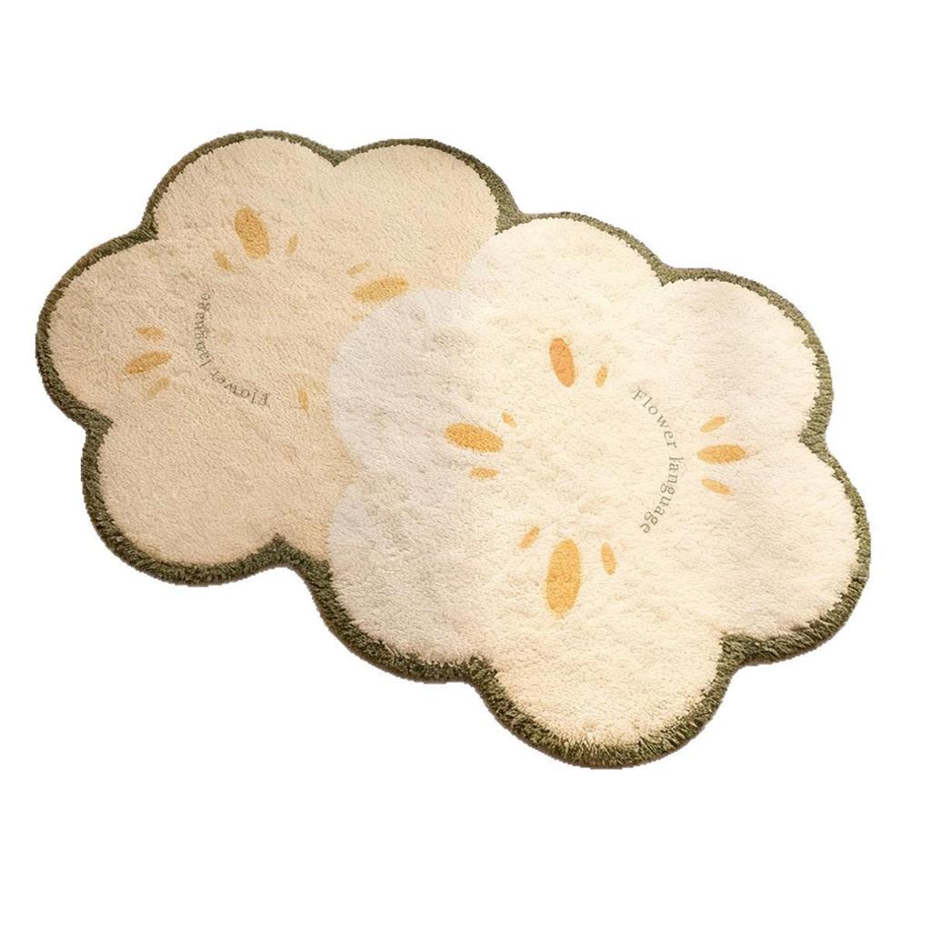 Irregular Cloud Faux Cashmere Water-Absorbing Doormat - Cute Cartoon Design for Bathroom & Kitchen.