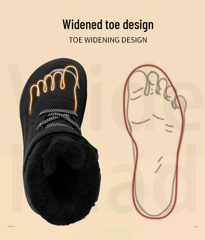 Children's Winter Waterproof Non-Slip Cotton Snow Shoes – Warm Velvet Lined Outdoor Footwear for Boys and Girls.