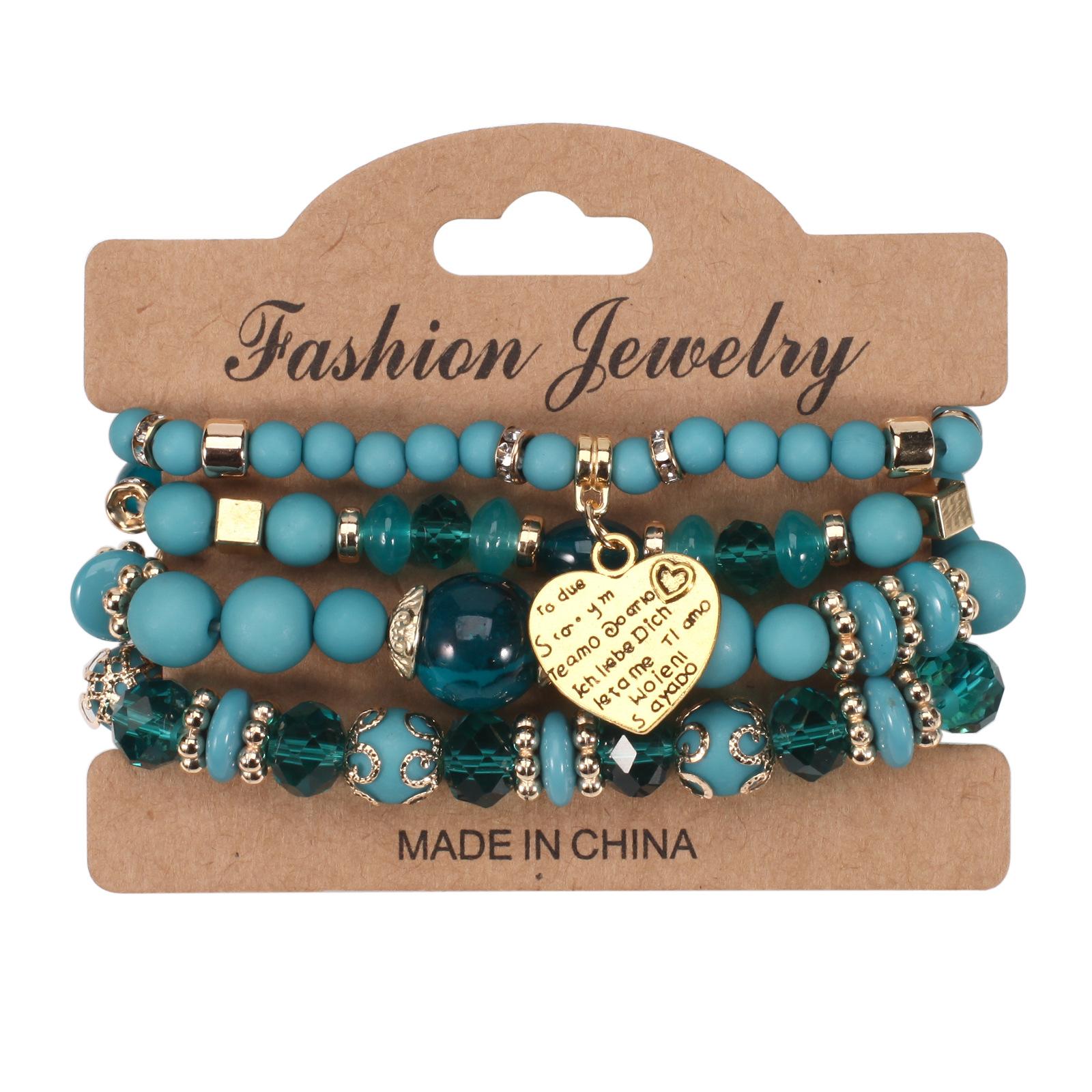 Браслет JYL TS Бохо Дерево Желаний Летние Бусины Зажигают Мечту Blue джинсовый синий