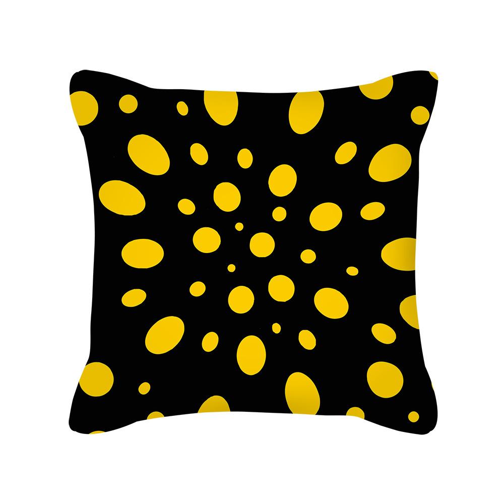 

Nordic Geometric Yellow and Gray Color Matching Polka Dot Letter Print Peach Skin Square Pillow Cushion Cover Home Textile 45 * 45cm
