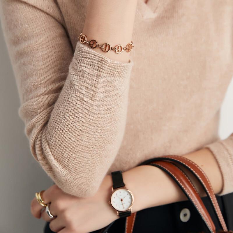 PALUOPO Women's Pure Color Cashmere Pullover Sweater