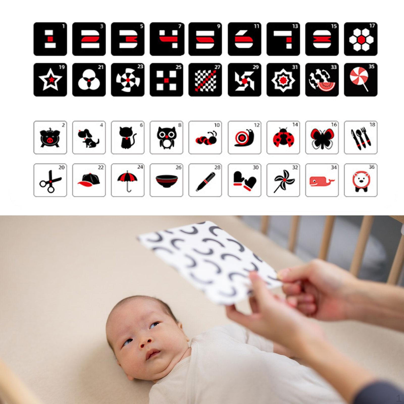

Cards Cloth Book Brain Development Soft Toys Learning Activity for Kids Newborn Infant 6-12 Black Red