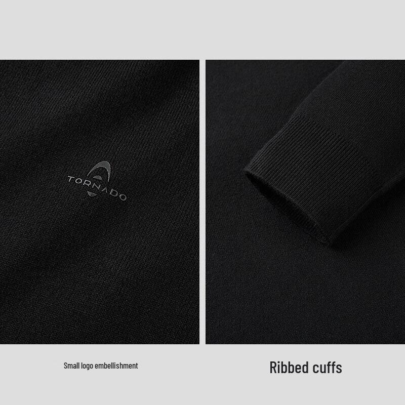 HLA Men's Fluffy Fleece Lined Round Neck Knit Sweater