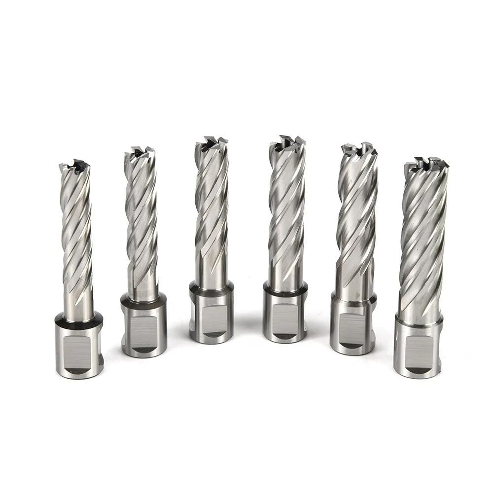 Hole Saw Drill Bits Annular Cutter 10-15mm Core Drill Bit 25mm Weldon Shank Hollow Drill Bit Cutter for Metal Drilling Tools(12x25mm)