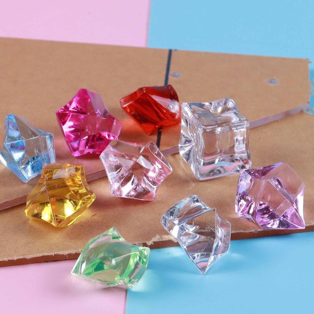 Trendy Simulation Transparent Colored Ice Cube Phone Case Keychain with Crushed Ice DIY Micro Landscape Decor