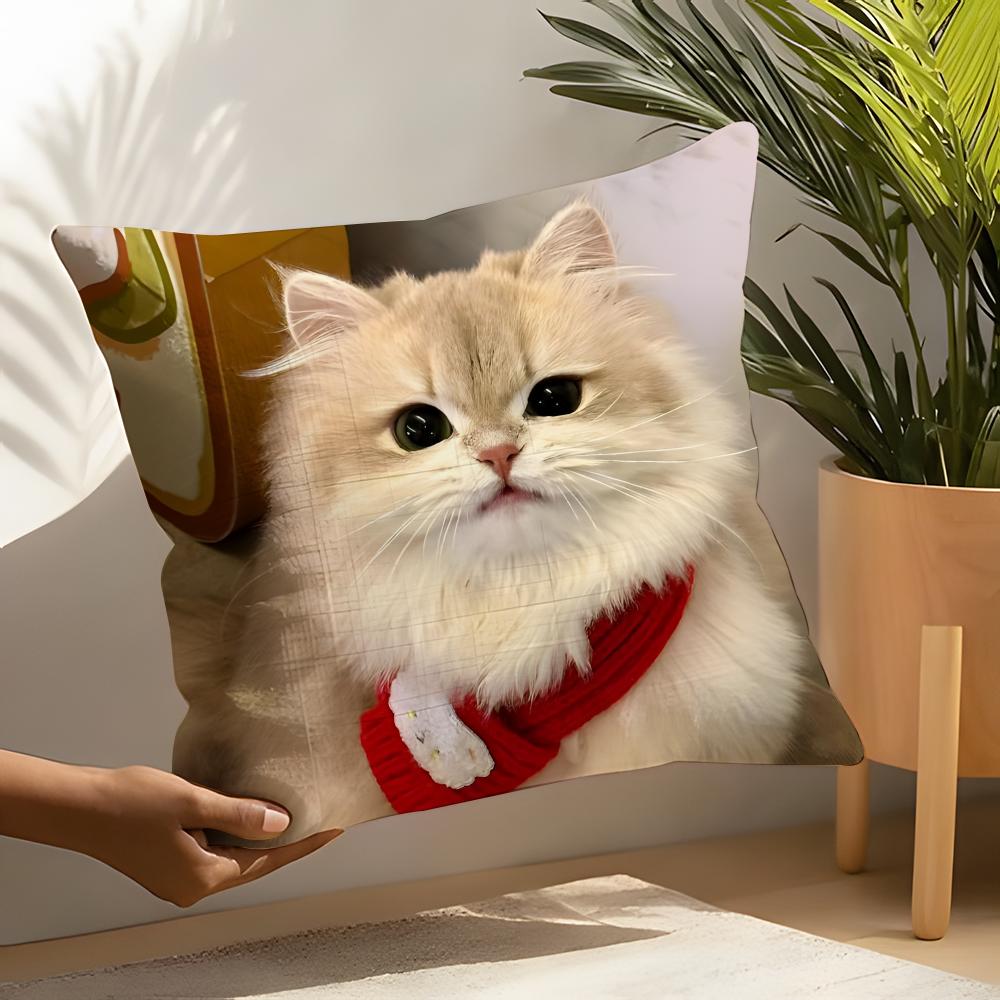 Cute Funny Internet Meme Cat Pillow Case Linen Cushion Covers For Decorative Sofa Home Pillows Case Car Chair Pillows Cases