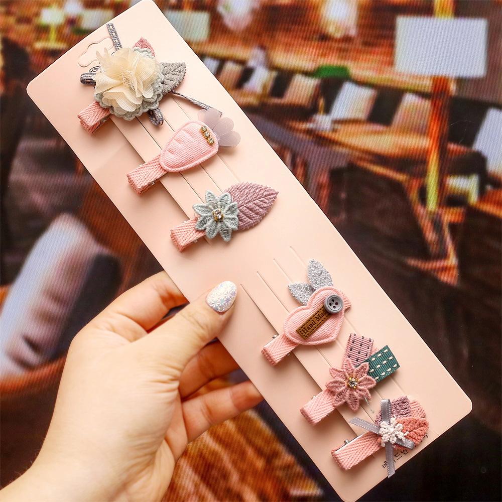 Kawaii Cartoon Princess Children Hairpins Set Girls Kids Flower Hair Clips Pin Accessories Barrettes Hairclip Headdress Headwear