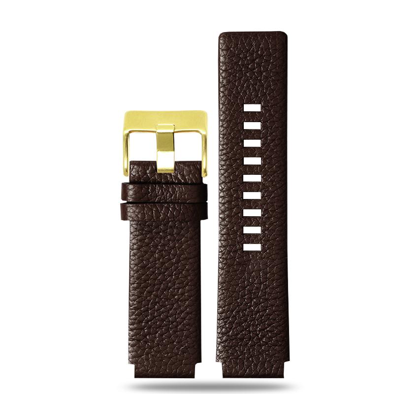 High Quality Soft Calfskin Strap Mens Chain For Diesel DZ1089 DZ1123 DZ1132 Substitute Convex Strap30*22mm 30mm*20 28*20mm Black 28mm-18mm