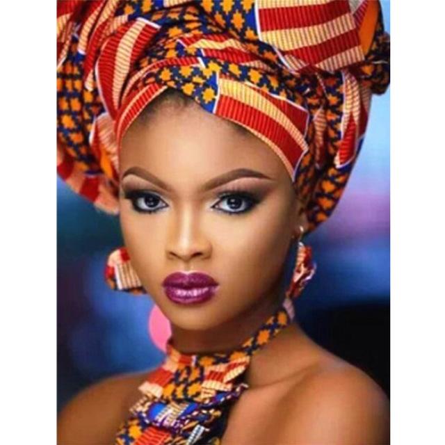 5D-Diamant-Stickerei, Porträt, Diy-Diamant-Gemälde, südafrikanisches Mädchen, komplett, rund, quadratisch, Diamant, Heimdekoration, Strass-Bild