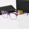 Grams, men's and women's retro square sunglasses legs metal engraved plain flat light anti-blue glasses batch