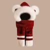 Cute Bear Hat and Scarf for Women's New Style Autumn and Winter Plus Velvet Scarf Cold Warmth Hairy Ear Protection Hat