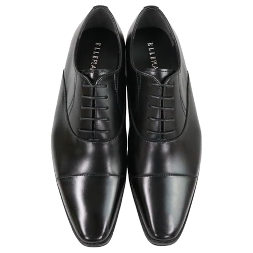El Planet Men's Business Shoes, Straight Tip, Inner Wingtip, Wide Width, 3E, EL9005, Black