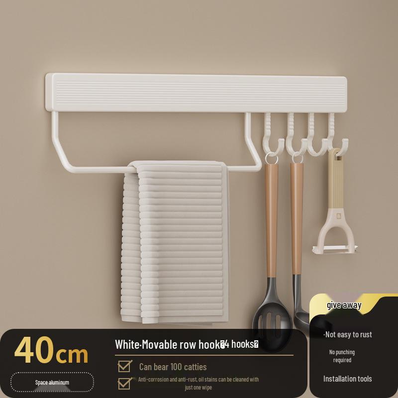 Multi-Functional Wall-Mounted Kitchen Hook Rack for Utensil Storage