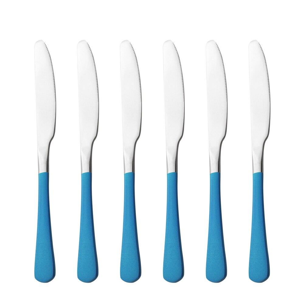 Dinnerware Stainless Steel Set Silverware Set Cutlery Red Gold Dinner Knife Flatware Outdoor Picnic Kitchen Home Tableware Set