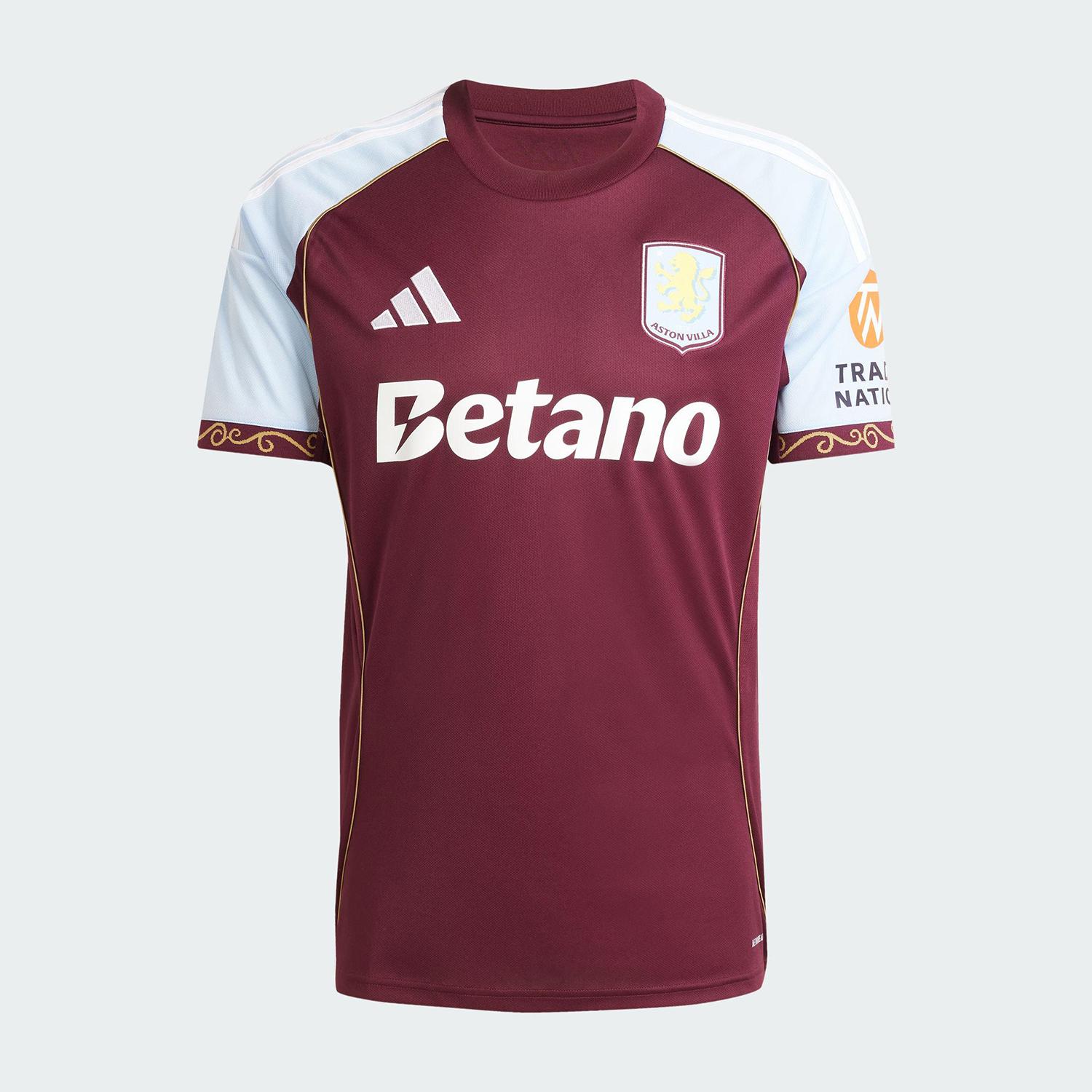 

Adidas genuine AVFC H JSY men s football sports splicing short sleeved JN8061 190 120A XXXXL