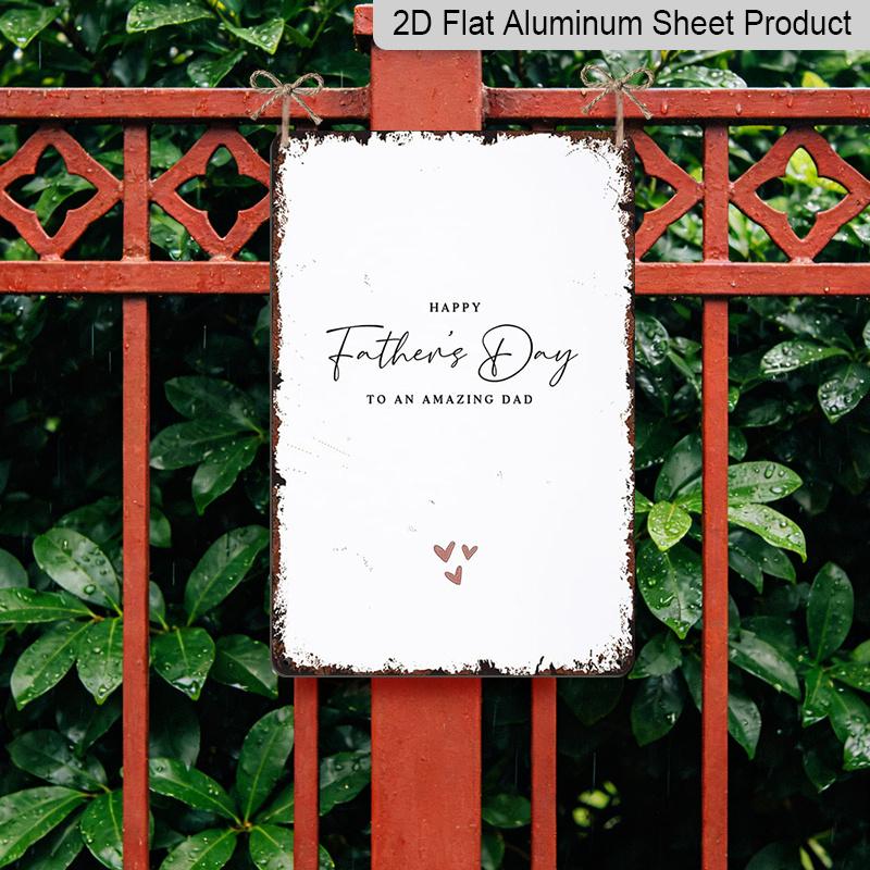 2D Flat Fathers Day Funny 8x12 Inch Vintage Aluminum Metal Signs Poster-For Living Room Kitchen Bedroom Cafes Patio Porch Wall Decor