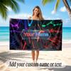 City Cyberpunk Theme Soft Beach Towel Personalized Custom Name Text Towel Portable for Beach Pool Travel
