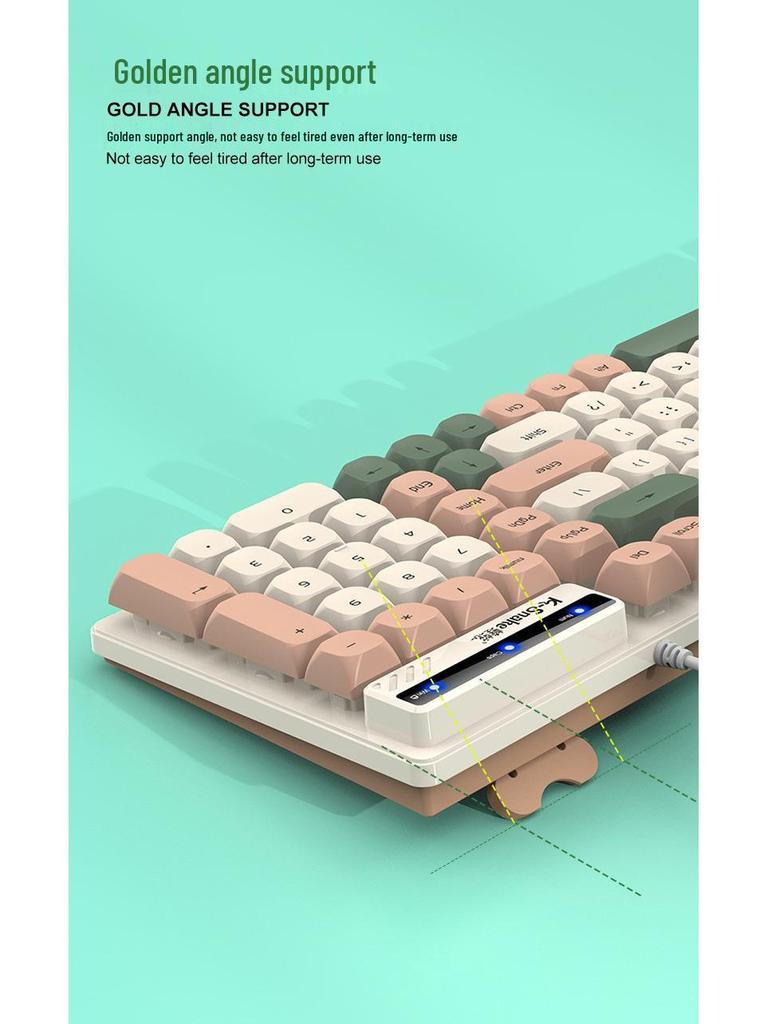 Viper KM100 Wired Keyboard & Mouse Set - Mechanical Feel, Color-Matched USB for Office, Computer, Notebook Use