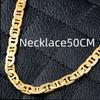 925 Sterling Copper Necklace 6mm Flat Day Chain Necklace Bracelet Zircon Gifts for Men and Women 20cm/45-60cm 18K Gold