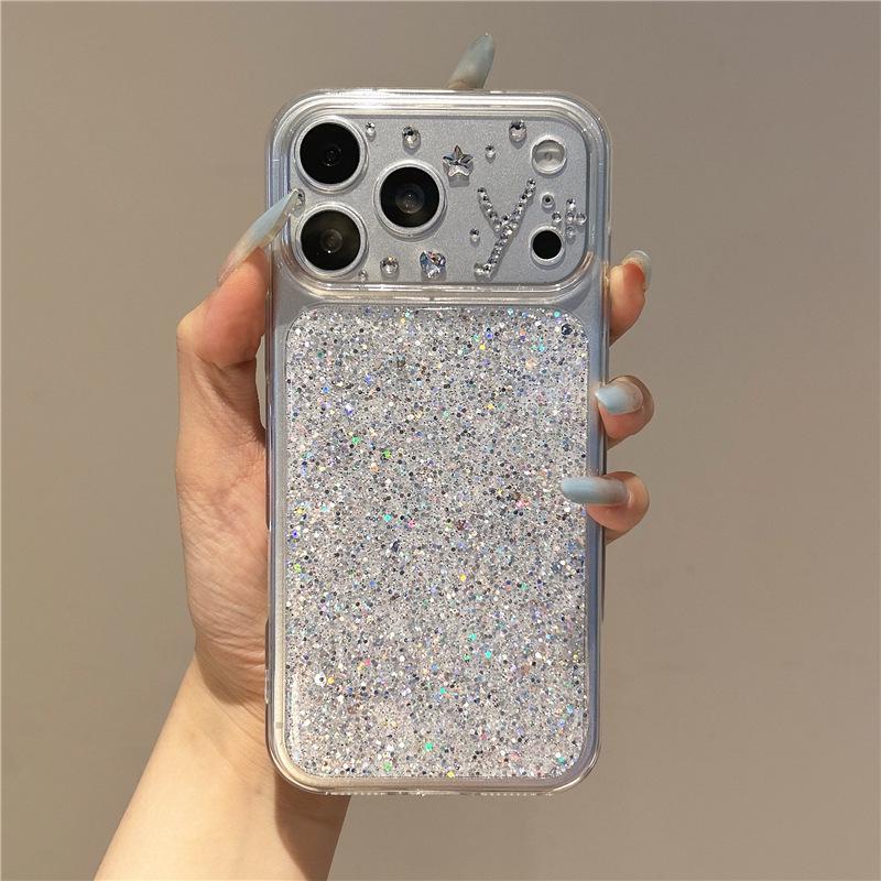 

Apple Glitter Rhinestone Phone Case Set: Drop-Proof, Epoxy Finish for iPhone 17, 16 Pro Max, 15, 14, 12, 11 iPhone 14