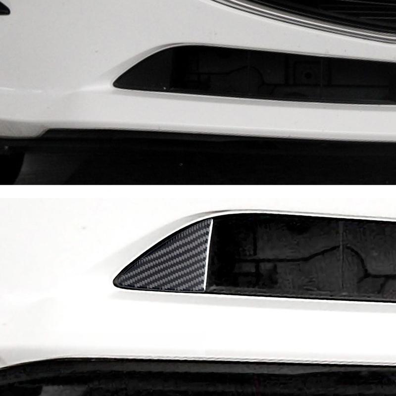 For Mazda 3 Axela 2014 2015 2016 2017 2018 2019 Real Soft Carbon Fiber Sticker Carbon Fiber Front Bumper Triangle Trim Cover