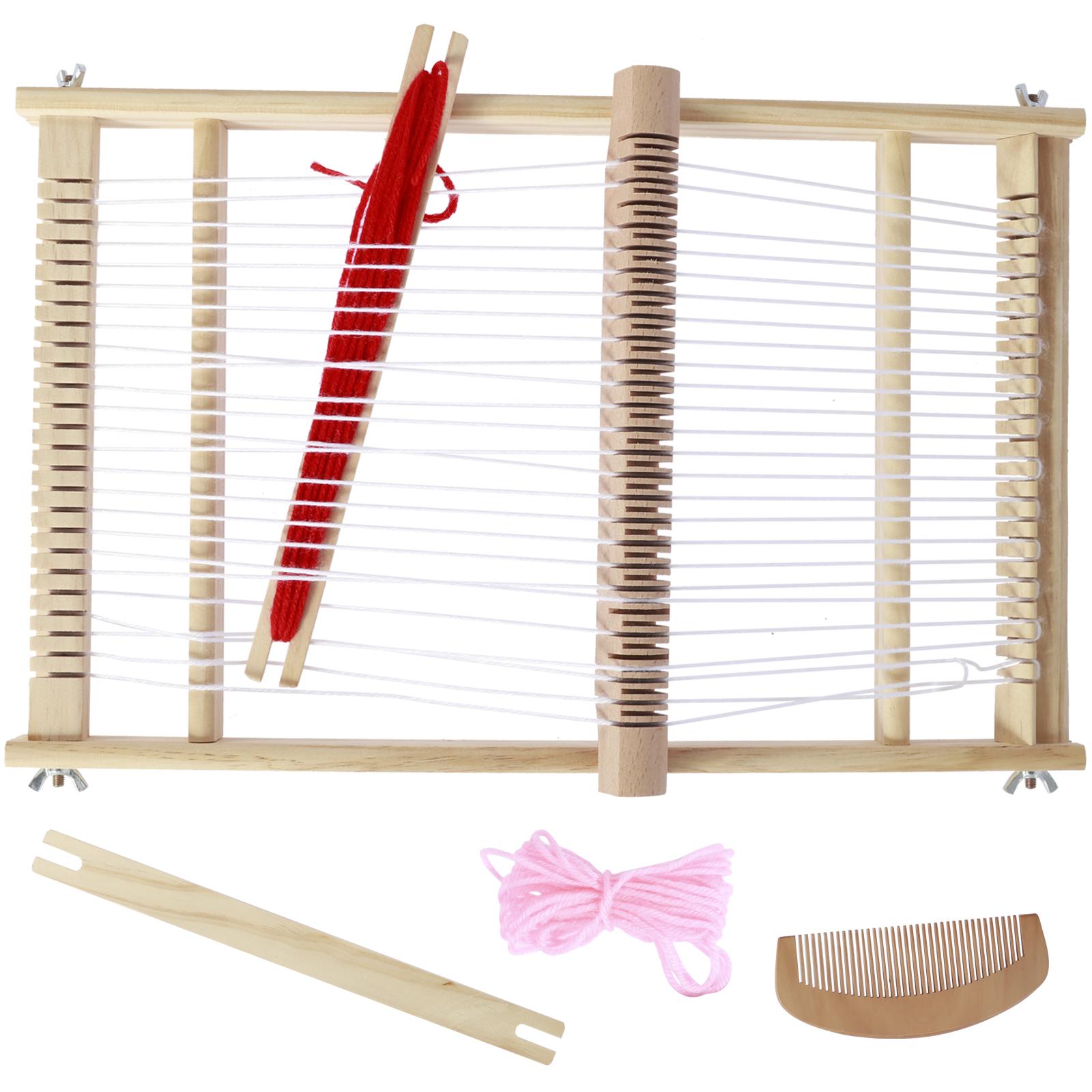 1 Set Wooden Weaving Frame Kit Funny DIY Hand Knitting Weaving Machine Enduring Traditional Wooden Weaving Tools for Beginners
