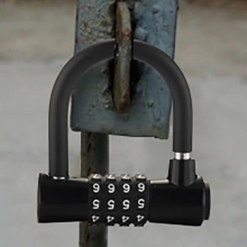 U-förmiges 4-stelliges Zahlenschloss für den Außenbereich, Fitnessstudio, Sicherheitspasswortschloss, Diebstahlschutz, Robust, für Lagerung, Tor, Zaun