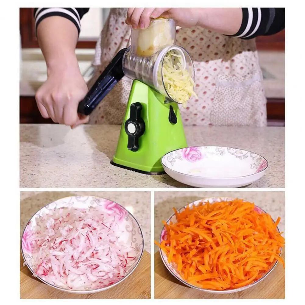 Rallador de Queso Rotatorio Manual para Verduras con Mango Ralladores Picador Rebanador Molinillo de Nueces con Base de Succión Fuerte
