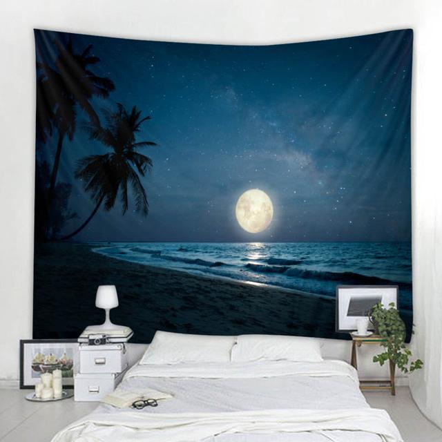 

Пейзажная иллюстрация гобелен звездное небо за окном настенный висит богемный хиппи украшение дома простыня с принтом 90x75cm
