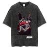 Japanese Anime Nana Osaki Print Vintage Washed Tshirt Harajuku Streetwear Graphic T-Shirt Summer Short SleeveTshirt