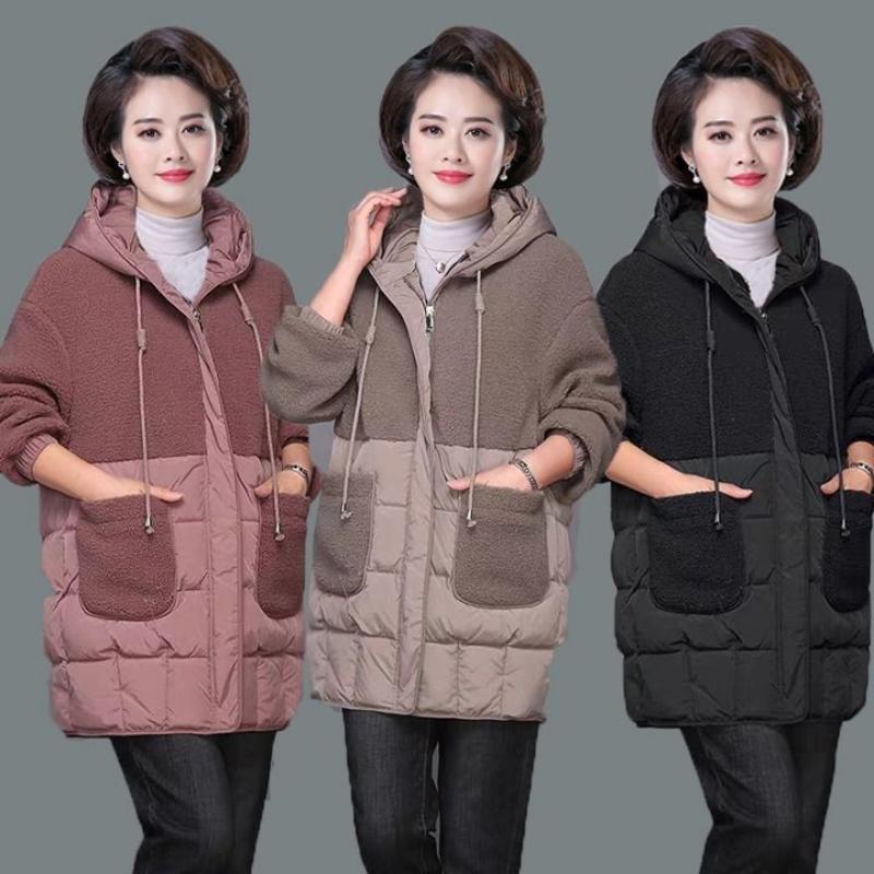 Women's Padded Coat for Autumn and Winter, Suitable for Elderly and Middle-aged Women; Thick and Warm.