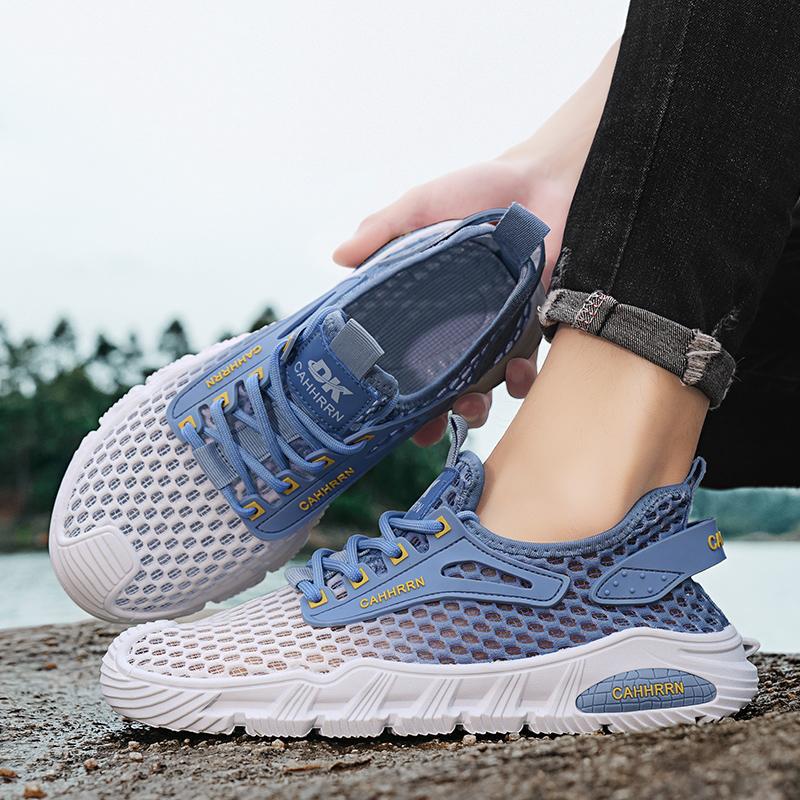 Hollow and Breathable Casual Versatile Mesh Shoes Soft Sole Running Mesh Sports Traceability Shoes Men's Shoes Summer 2025 New