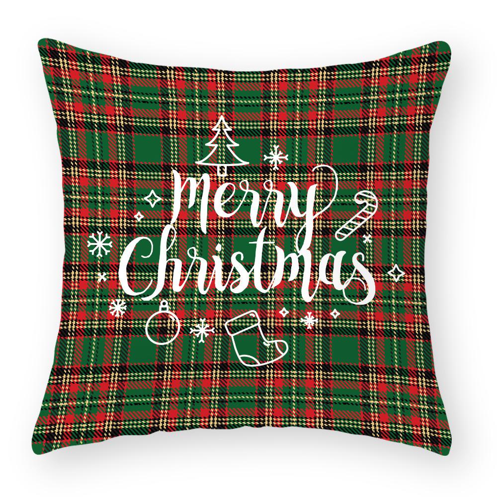Kissenbezug aus Baumwolle und Leinen Weihnachtskissenbezug Nachttischkissenbezug Feiertagskissenbezug